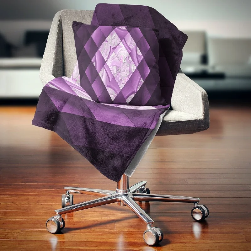 Linen blankets with a rustic and textured lookDesignart 'Purple Pixel Field of Squares' Abstract Throw Blanket Linen blankets with a rustic and textured lookDesignart 'Purple Pixel Field of Squares' Abstract Throw Blanket