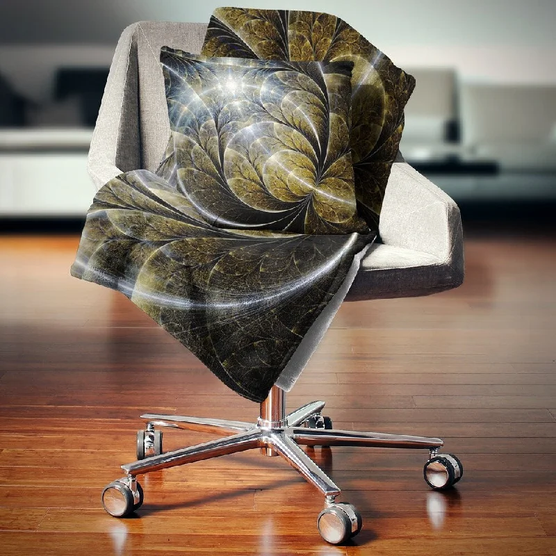 Fleece blankets for a cozy and plush textureDesignart 'Symmetrical Gold Fractal Flower with Lighting' Floral Throw Blanket Fleece blankets for a cozy and plush textureDesignart 'Symmetrical Gold Fractal Flower with Lighting' Floral Throw Blanket