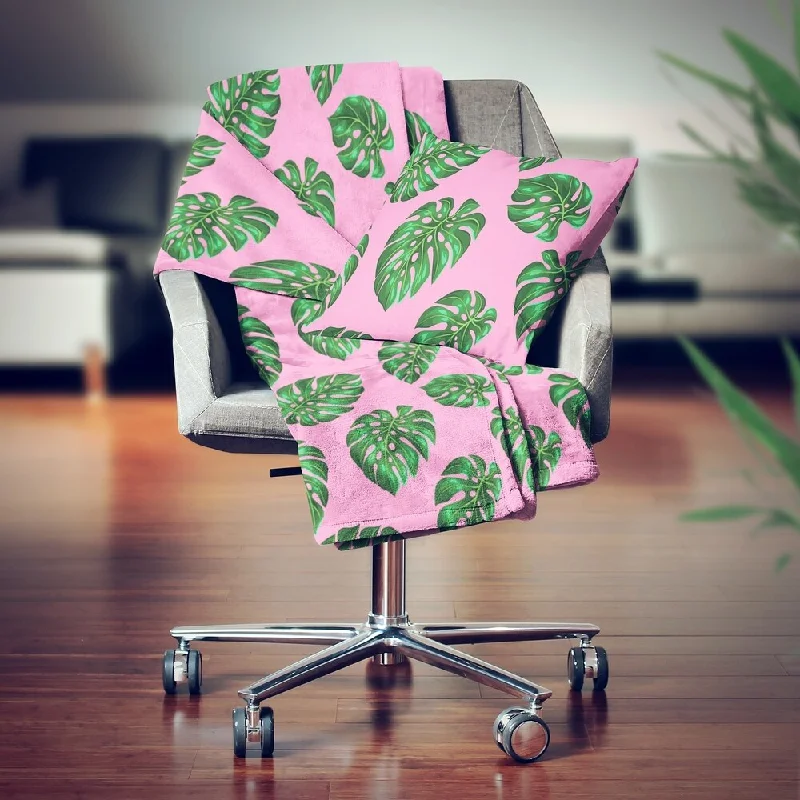 Synthetic fiber blend blankets for a budget - friendly choiceDesignart' Tropical Palm Leaves III' Modern Throw Blanket - 71x59