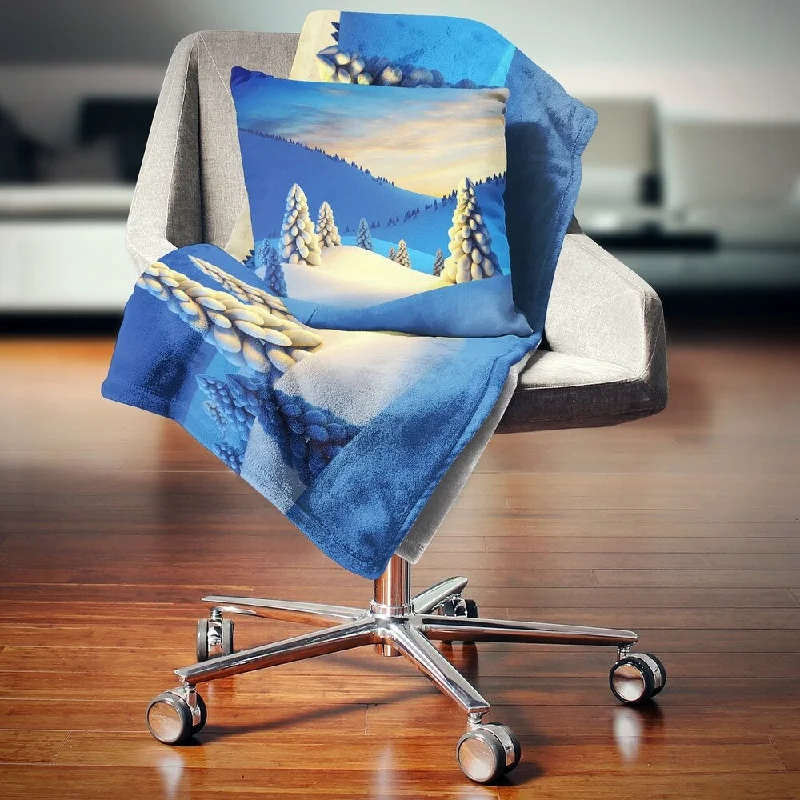 King - size blankets to cover large beds comfortablyDesignart 'Winter Mountains with Fir Trees' Landscape Photography Throw Blanket King - size blankets to cover large beds comfortablyDesignart 'Winter Mountains with Fir Trees' Landscape Photography Throw Blanket