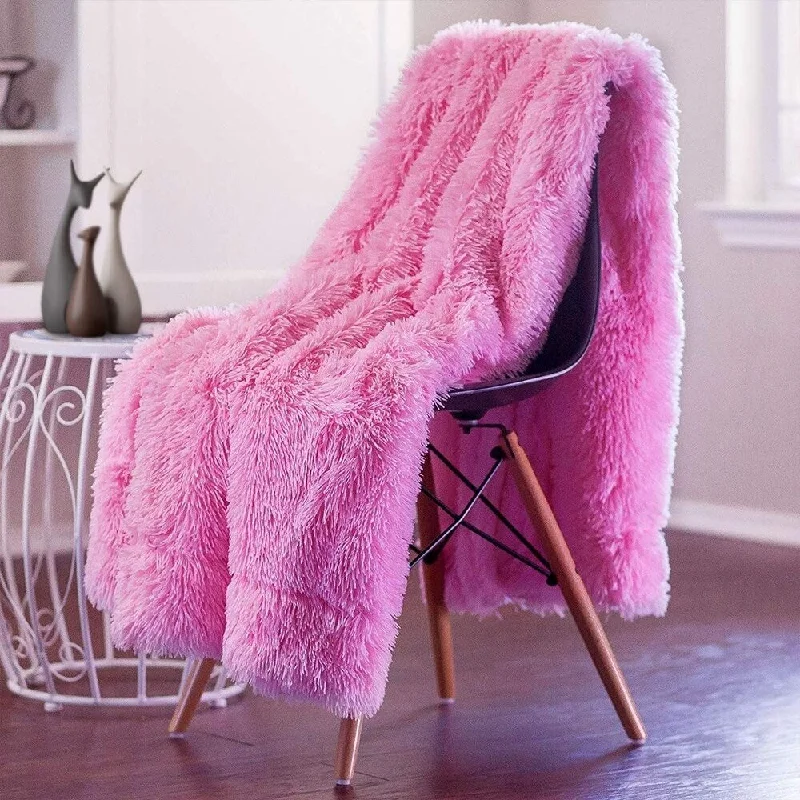 Rayon from bamboo blankets for a silky and breathable feel(expired) Super Soft Shaggy Warm Plush Throw Blanket Fluffy Long Faux Fur Decorative Blankets for Couch Bed Chair-Pink Rayon from bamboo blankets for a silky and breathable feel(expired) Super Soft Shaggy Warm Plush Throw Blanket Fluffy Long Faux Fur Decorative Blankets for Couch Bed Chair-Pink