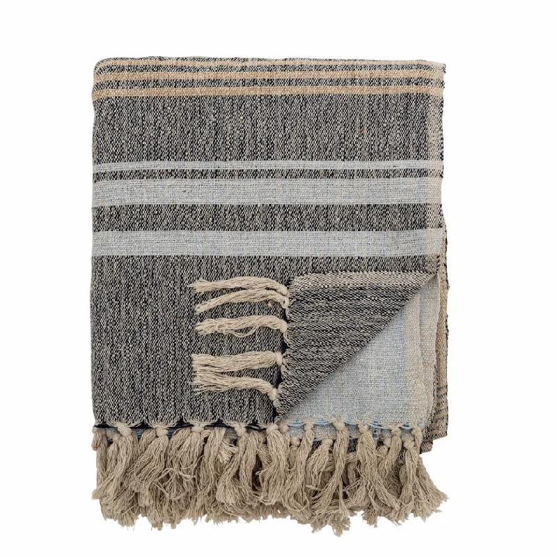 Queen - size blankets for standard - sized bedsFerrara Blue Recycled Cotton Throw 160cm x 130cm Queen - size blankets for standard - sized bedsFerrara Blue Recycled Cotton Throw 160cm x 130cm