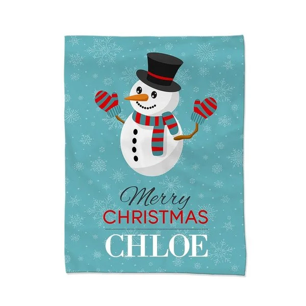 Rayon from bamboo blankets for a silky and breathable feelHappy Snowman Blanket - Medium Rayon from bamboo blankets for a silky and breathable feelHappy Snowman Blanket - Medium