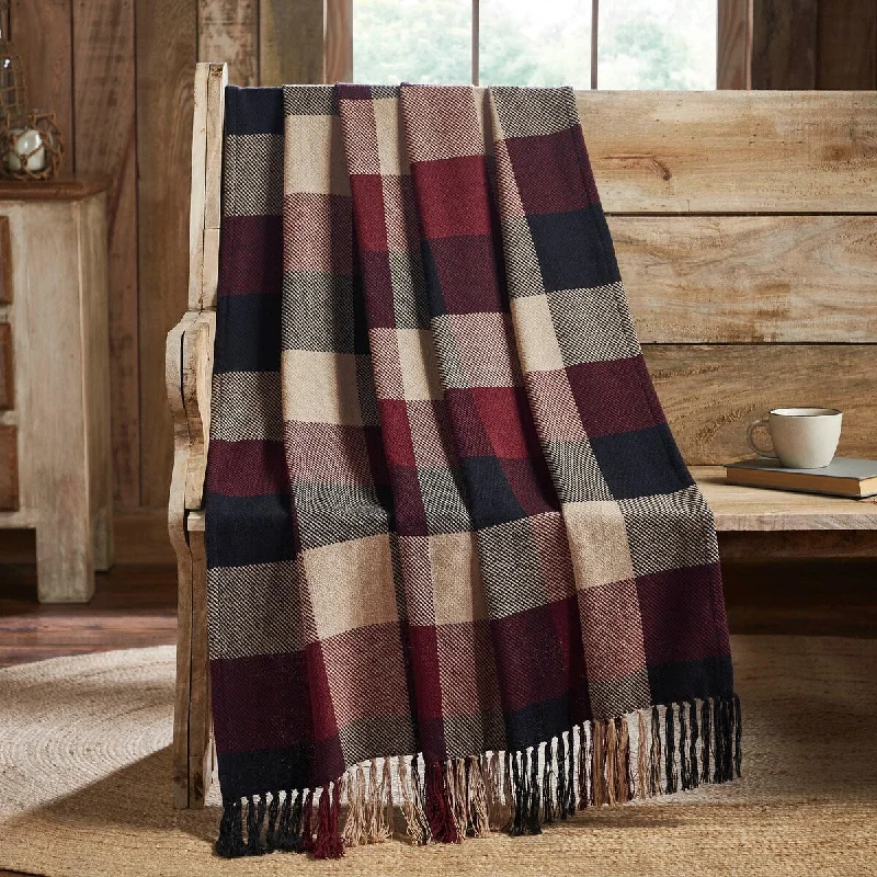 Microfiber blankets that are durable and easy to care forHeritage Farms Primitive Check Woven Throw 50x60