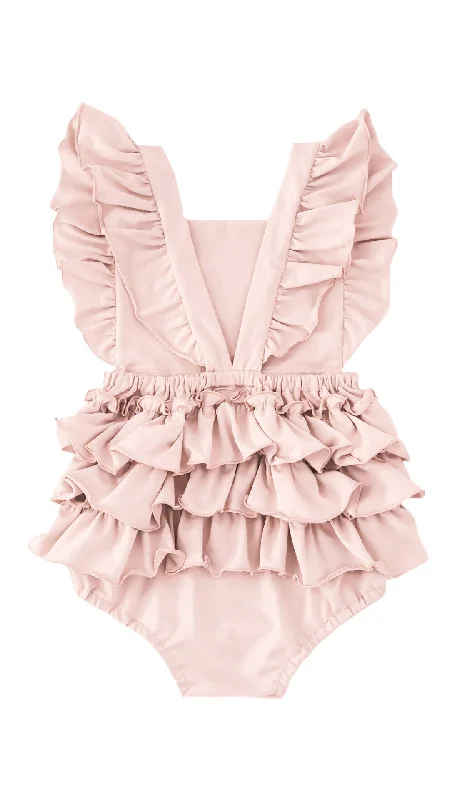 Rayon from bamboo blankets for a silky and breathable feelJersey Frilled Rompers