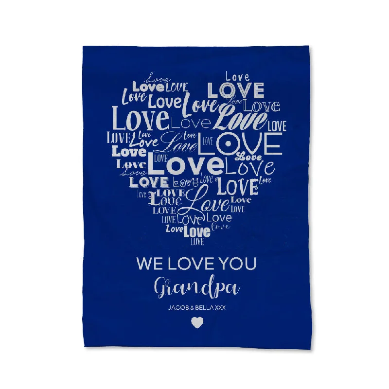 Linen blankets with a rustic and textured lookLove You Grandpa Blanket - Medium