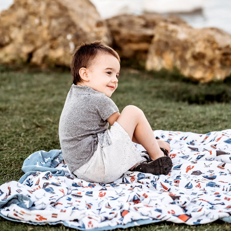 Rayon from bamboo blankets for a silky and breathable feelNautical + Seagulls Oh So Soft Snuggle Blanket Rayon from bamboo blankets for a silky and breathable feelNautical + Seagulls Oh So Soft Snuggle Blanket