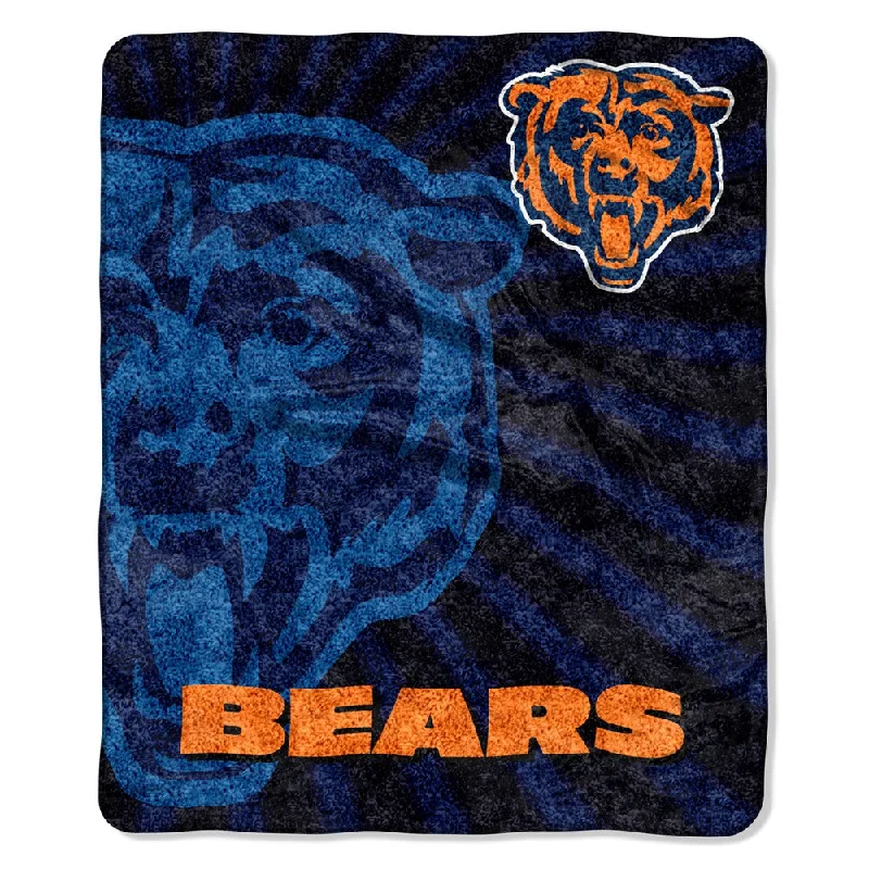 Mohair blankets with a unique sheen and softnessNFL 065 Bears Sherpa Strobe Throw