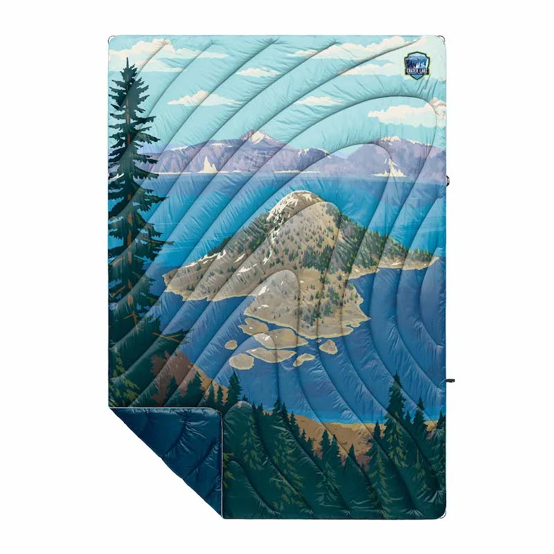 Alpaca wool blankets for a hypoallergenic and warm optionOriginal Puffy Blanket - Crater Lake National Park