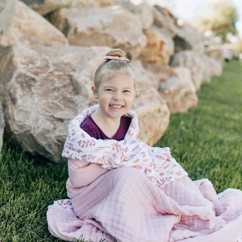 Linen blankets with a rustic and textured lookPink Leaves + Cotton Candy Classic Muslin Super Snuggle Blanket Linen blankets with a rustic and textured lookPink Leaves + Cotton Candy Classic Muslin Super Snuggle Blanket