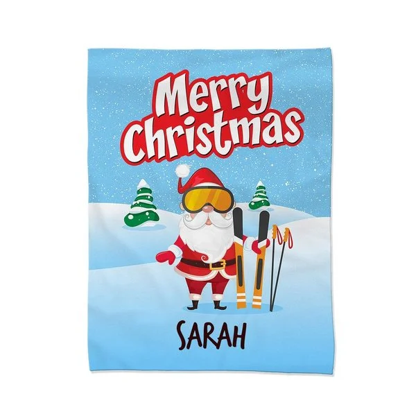 King - size blankets to cover large beds comfortablySanta Skiing Blanket - Small