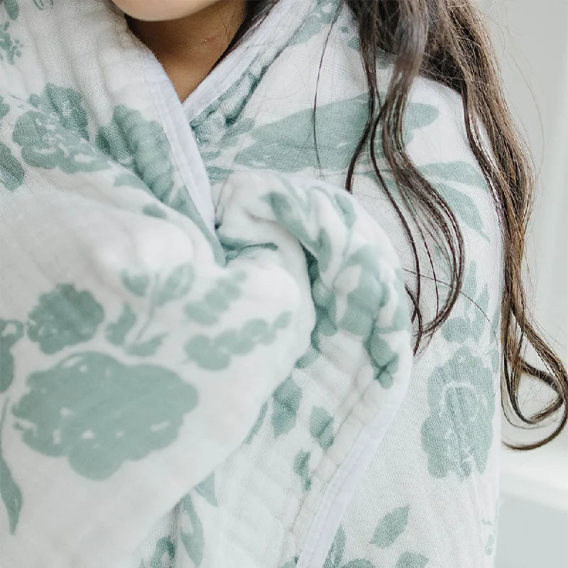 Linen blankets with a rustic and textured lookVintage Floral + Modern Floral Premium Cotton Snuggle Blanket