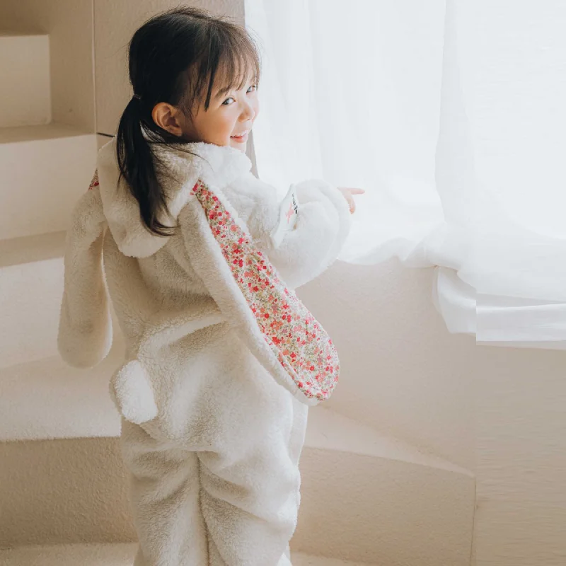 Recycled polyester blankets for an eco - conscious optionOnesie with Rabbit Ears - White Recycled polyester blankets for an eco - conscious optionOnesie with Rabbit Ears - White