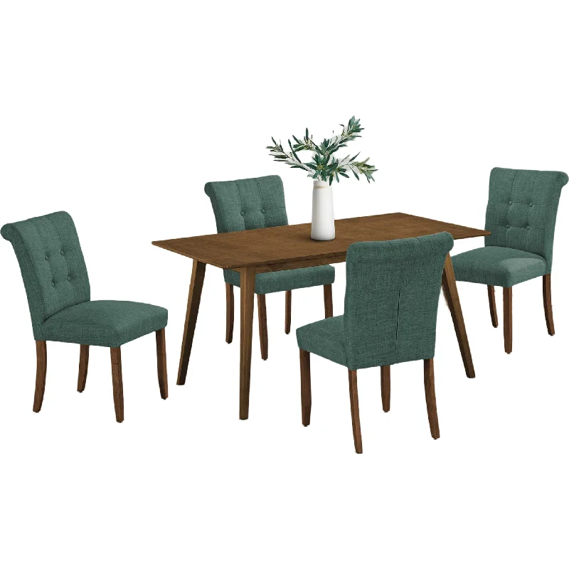 Memory foam mattresses for pressure relief and contouringAsher 5 Piece Dining Set - Walnut/Blue - (1583435K) Memory foam mattresses for pressure relief and contouringAsher 5 Piece Dining Set - Walnut/Blue - (1583435K)
