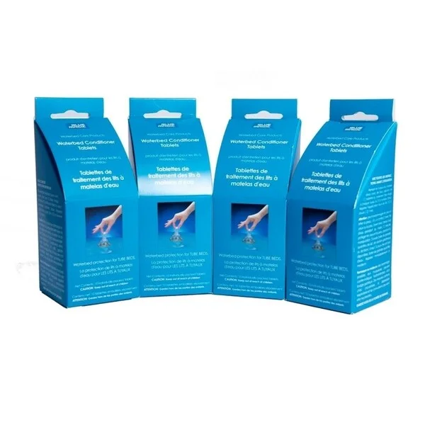 Memory foam mattresses for pressure relief and contouringBlue Magic 4 PK. Waterbed Conditioner Tablets (10 per pack) - 2.25"w x 2.25"l x 6"h Memory foam mattresses for pressure relief and contouringBlue Magic 4 PK. Waterbed Conditioner Tablets (10 per pack) - 2.25"w x 2.25"l x 6"h