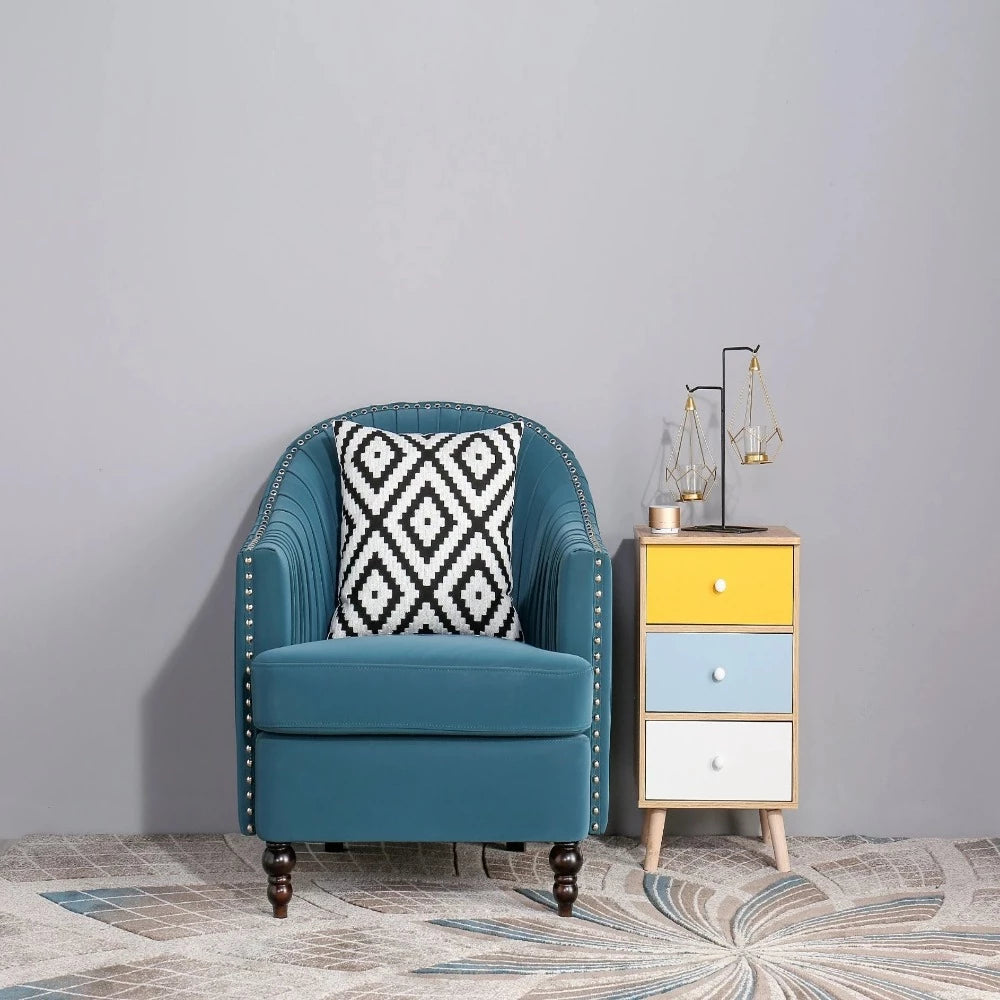 Wool - filled mattresses for natural insulation and moisture - wickingCupbox Accent Chair in Blue Wool - filled mattresses for natural insulation and moisture - wickingCupbox Accent Chair in Blue