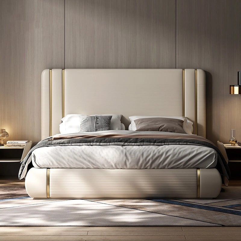 Innerspring mattresses with coil counts for supportDennis Upholstered Bed In Suede