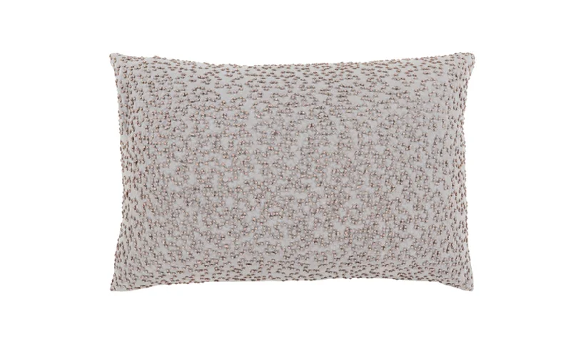 Polyester - foam mattresses for budget - friendly optionsEliza Gray Beaded Pillow