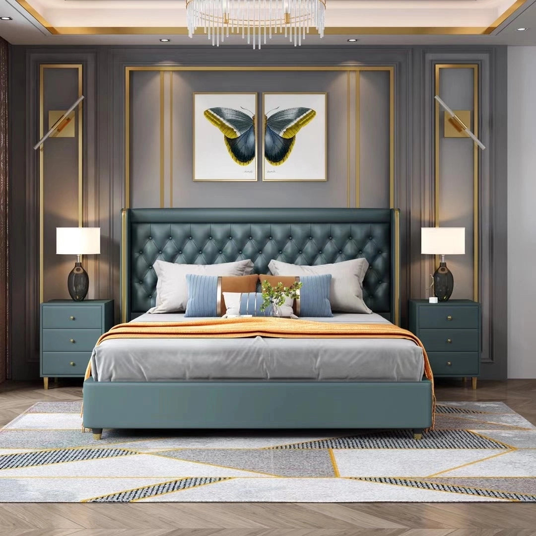 King - size mattresses for spacious master bedroomsGear Up Upholstered Luxury Bed With Storage in Leatherette King - size mattresses for spacious master bedroomsGear Up Upholstered Luxury Bed With Storage in Leatherette