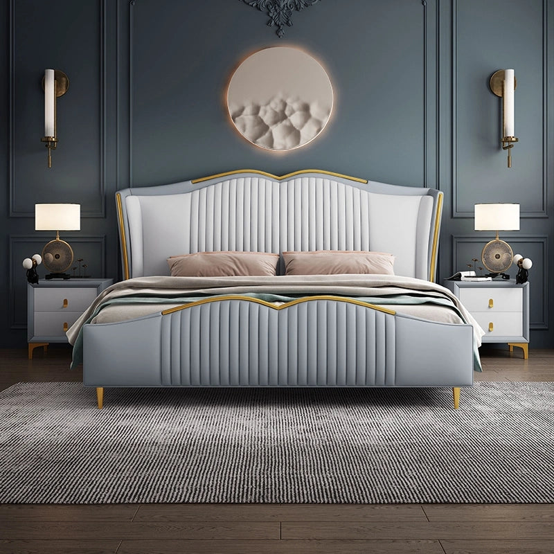 Wool - filled mattresses for natural insulation and moisture - wickingKelvin Luxury Upholstered Bed In Suede Wool - filled mattresses for natural insulation and moisture - wickingKelvin Luxury Upholstered Bed In Suede