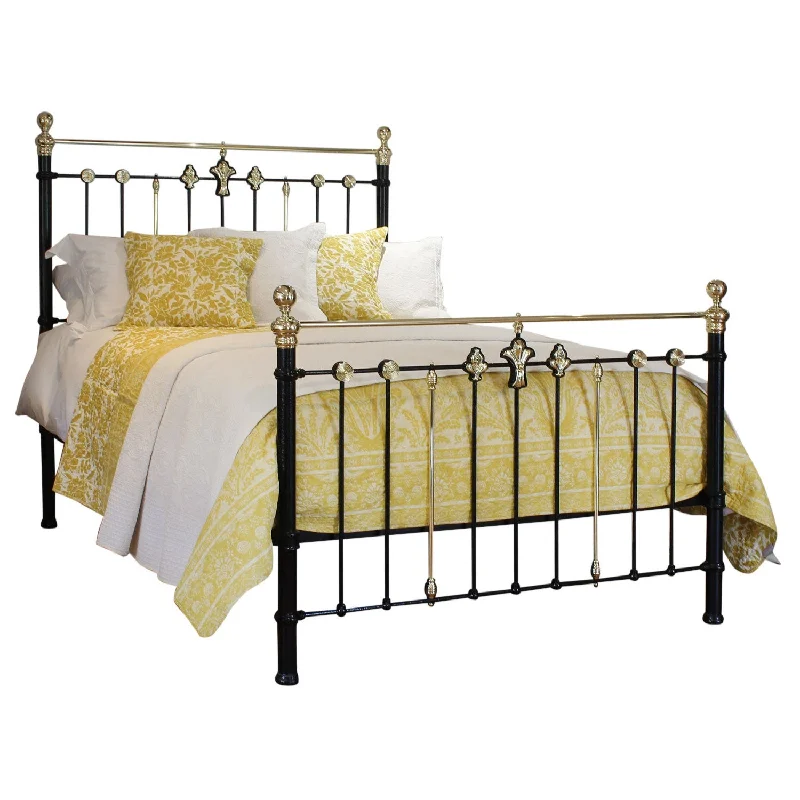 Latex mattresses with natural bounce and breathabilityKing Brass & Iron Bed with Art Nouveau Rosette MK305