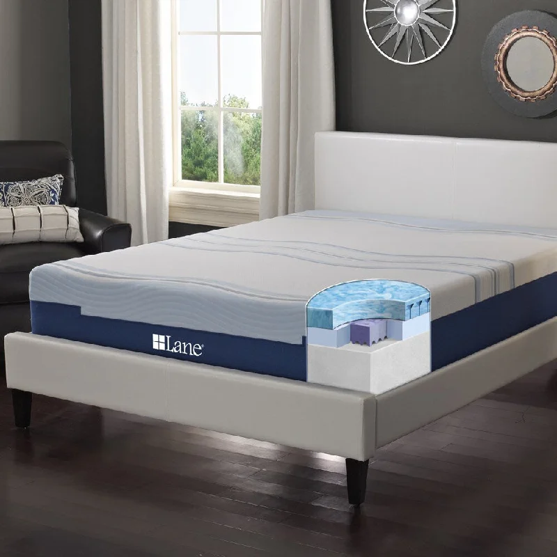 Memory foam mattresses for pressure relief and contouringLANE 12-inch California King-size Flex Gel Foam Mattress with bonus pillow