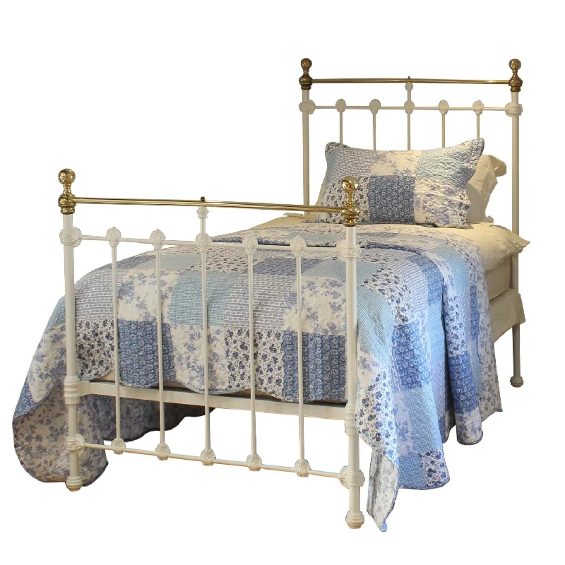 Wool - filled mattresses for natural insulation and moisture - wickingLarge Single White Antique Bed MS72 Wool - filled mattresses for natural insulation and moisture - wickingLarge Single White Antique Bed MS72