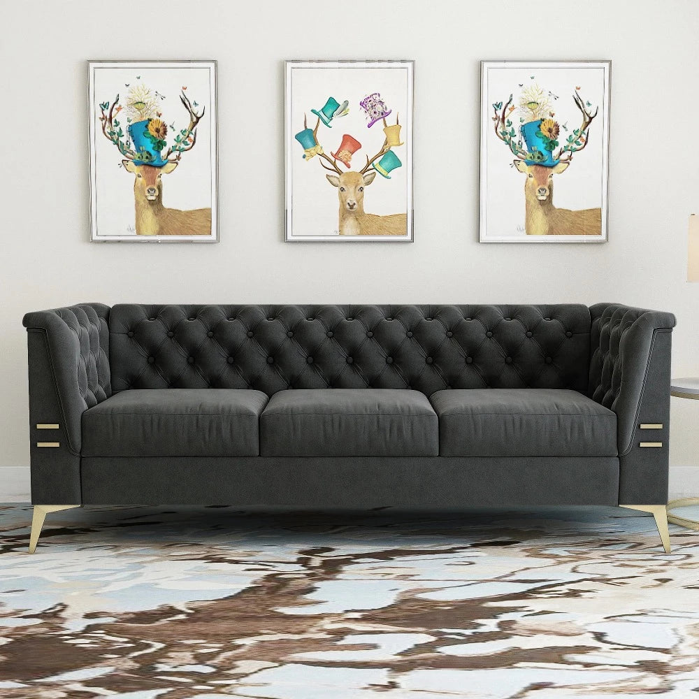 Queen - size mattresses for couples and standard bedroomsLoft Chesterfield Sofa Set in Suede Queen - size mattresses for couples and standard bedroomsLoft Chesterfield Sofa Set in Suede