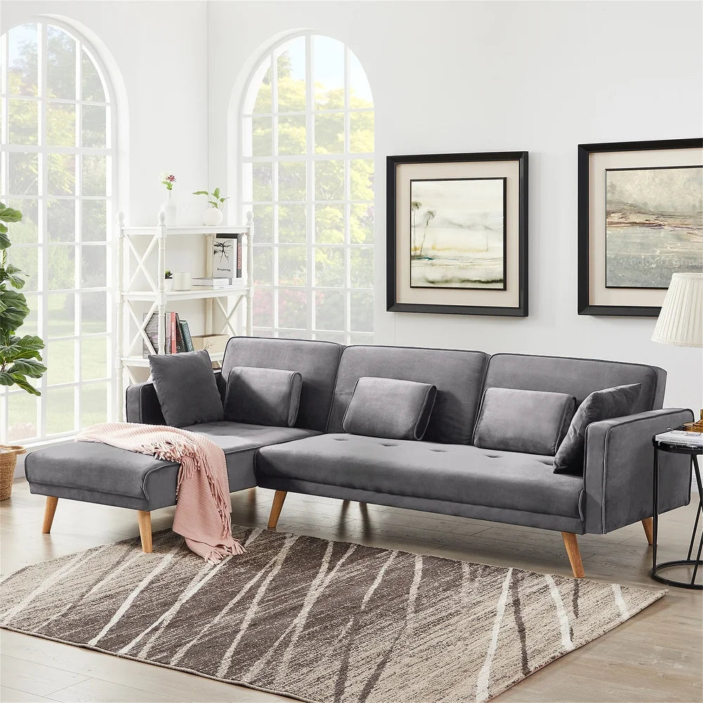 Polyester - foam mattresses for budget - friendly optionsUmrao Upholstered Sectional Sofa In Grey Suede Polyester - foam mattresses for budget - friendly optionsUmrao Upholstered Sectional Sofa In Grey Suede
