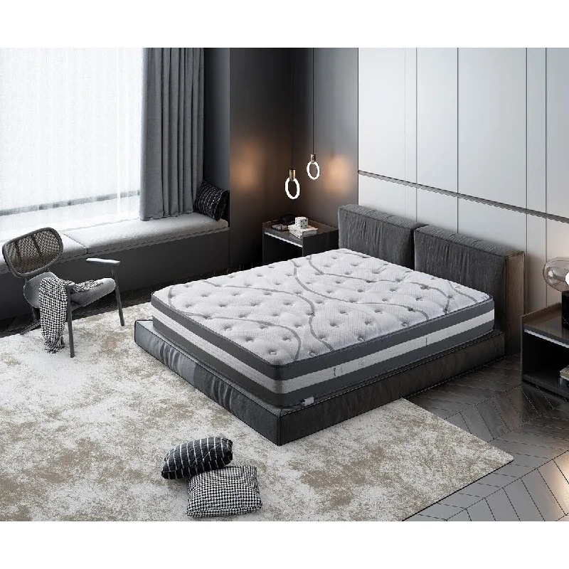 Natural latex and organic cotton blend mattressesNatazo 12'' Hybrid Pocket Spring Mattress-TWIN