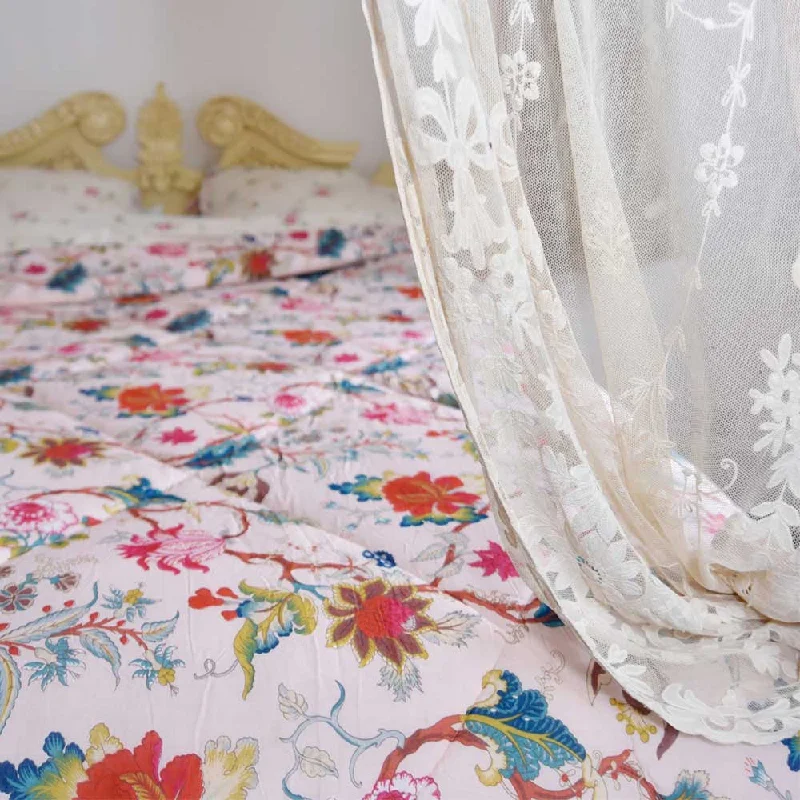 Bamboo - charcoal infused mattresses for odor absorptionPink Exotic Flower