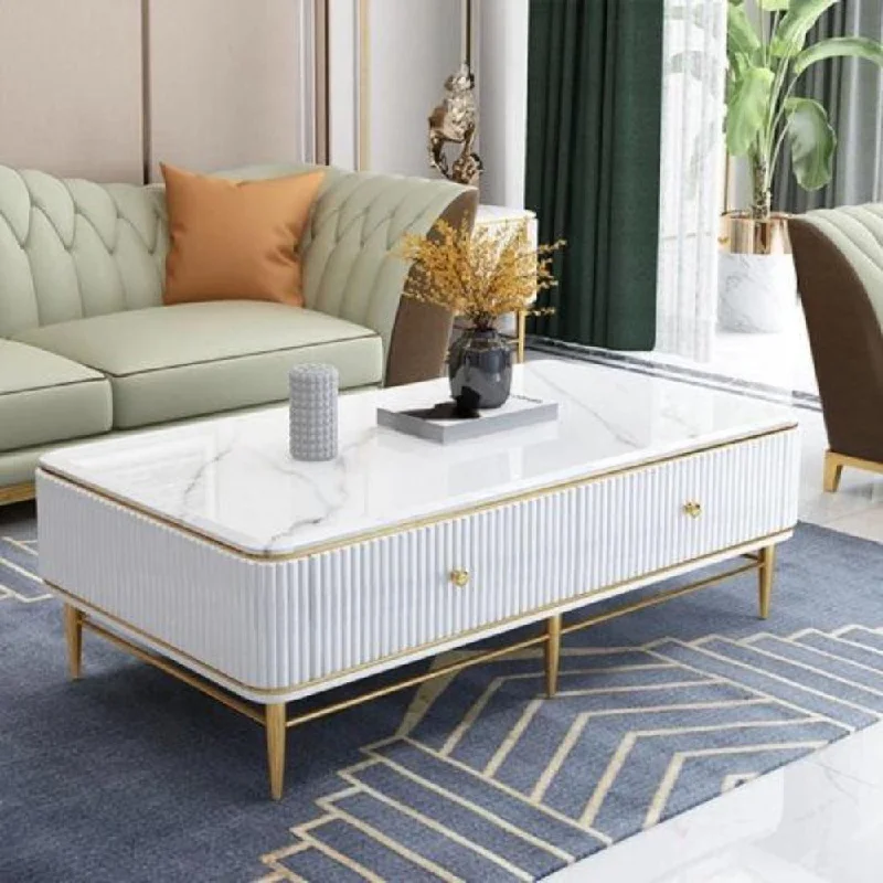 Bamboo - charcoal infused mattresses for odor absorptionPop-Star White Centre Table With SS Frame- Gold