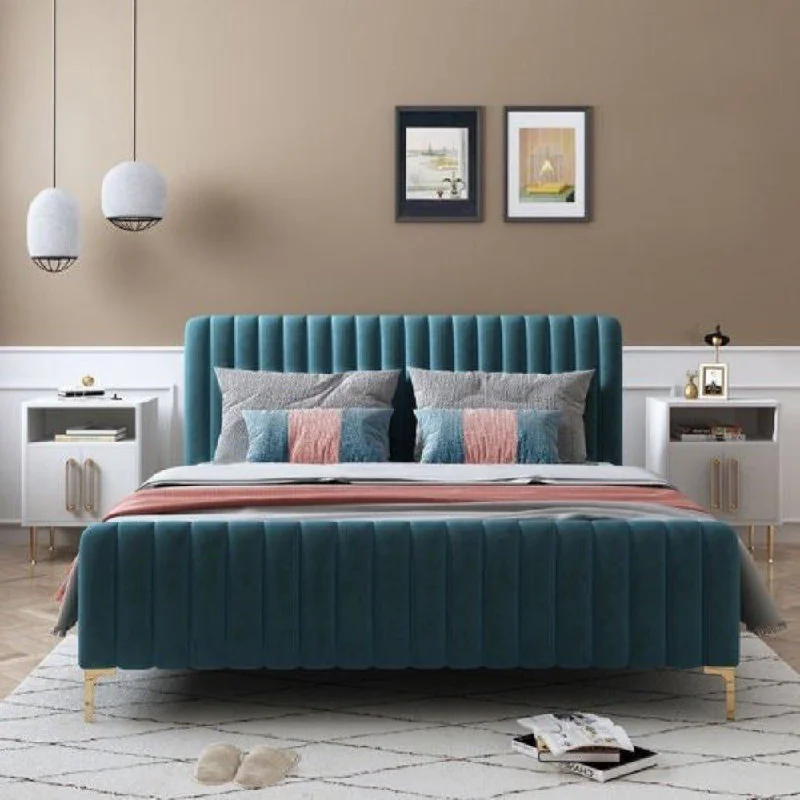 Wool - filled mattresses for natural insulation and moisture - wickingTexo Upholstered Bed Without Storage in Suede Wool - filled mattresses for natural insulation and moisture - wickingTexo Upholstered Bed Without Storage in Suede
